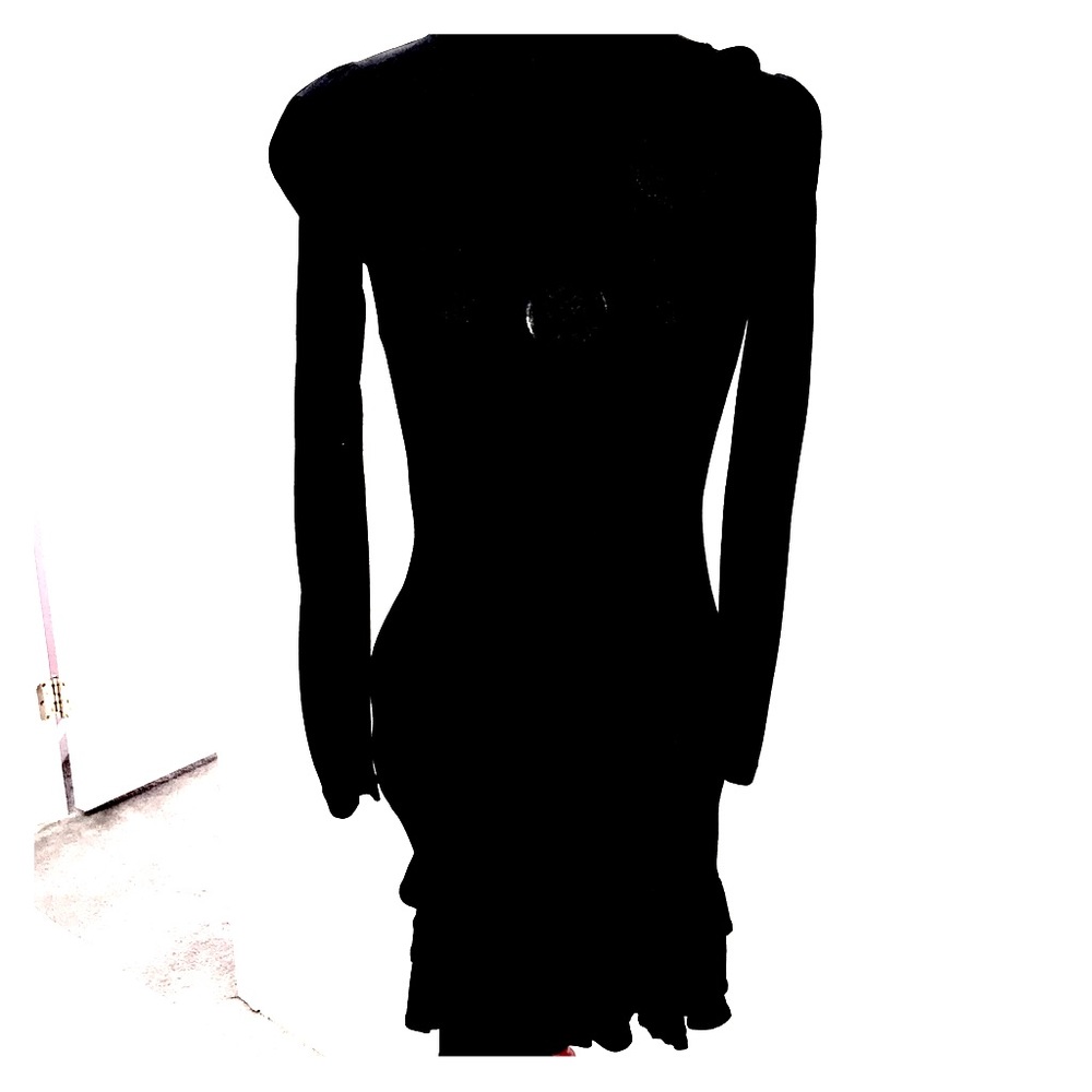 French Connection Ruffled Black Turtleneck Mini